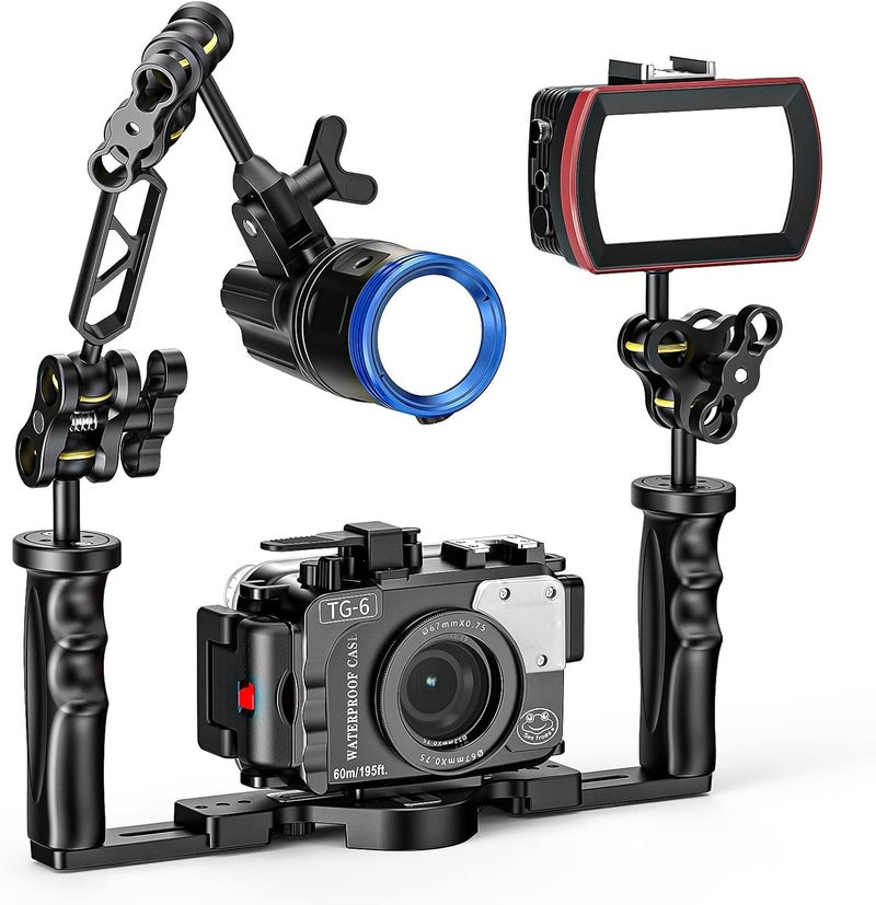 Seafrogs Double Ball Arm 5.0" Essential Underwater Photography Gear Lighting System Aluminum Alloy Diving Equipment Accessory Lightweight Arms AM-16 - Image 4